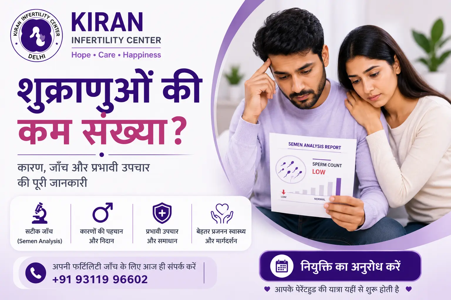 शुक्राणुओं की कमी (Low Sperm Count) क्या है? कारण, लक्षण और इलाज