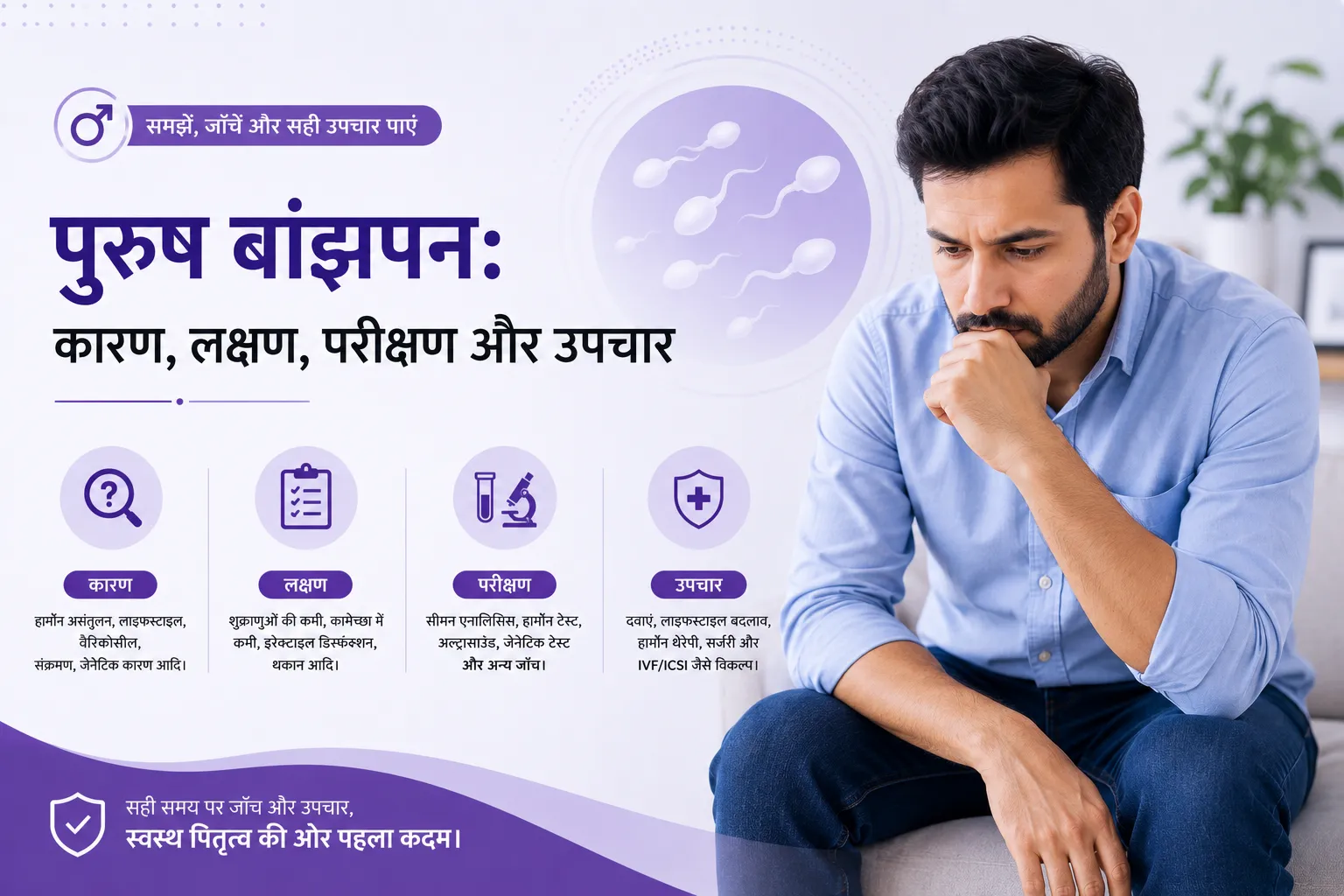 पुरुष बांझपन क्या है? कारण, लक्षण, जांच और उपचार की संपूर्ण जानकारी